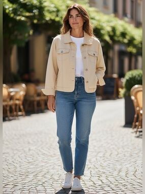 Chico's Light Yellow Denim Jacket